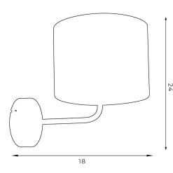 Luminex Wandlampe Schwarz Weiß Stoff Metall H:23 cm wohnlich* Wandleuchten|Schlafzimmer Lampen