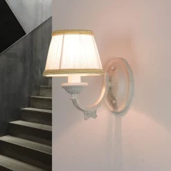 Online Easylight Wandlampe Shabby Weiß Stoff Klassisch E14 SOFIA