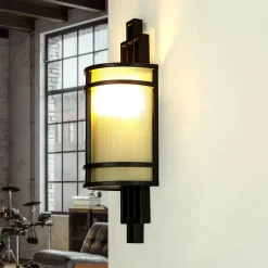 Online Elstead Wandlampe SHOJI Bronze Vintage Leuchte Wohnzimmer