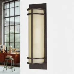 Elstead Wandlampe SHOJI Bronze Vintage Leuchte Flur Diele* Glaslampen|Designerlampen