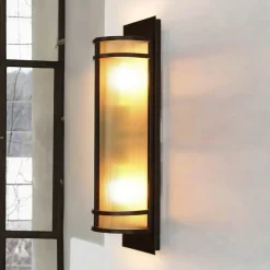 Elstead Wandlampe SHOJI Bronze Vintage Leuchte Flur Diele* Glaslampen|Designerlampen