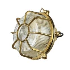 Lido Wandlampe SIFNOS Messing IP64 rund Ø24cm Außenwand* Außenwandleuchten|Moderne Lampen