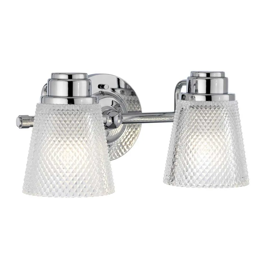 Elstead Wandlampe Spiegel LED G9 IP44 B: 34,5 cm Metall Glas in Chrom