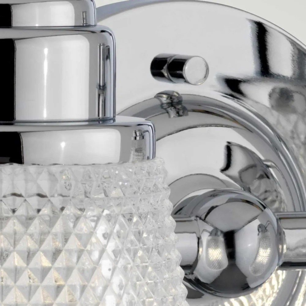 Elstead Wandlampe Spiegel LED G9 IP44 B: 34,5 cm Metall Glas in Chrom