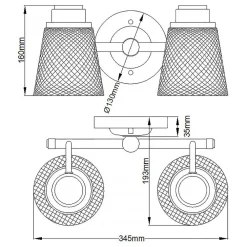 Elstead Wandlampe Spiegel LED G9 IP44 B: 34,5 cm Metall Glas in Chrom