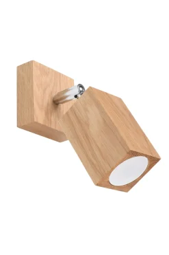 Sollux Wandlampe Spot verstellbar GU10 eckig Modern Holz