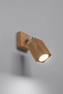 Sollux Wandlampe Spot verstellbar GU10 eckig Modern Holz