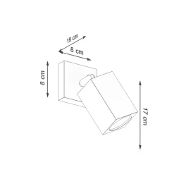 Sollux Wandlampe Spot verstellbar GU10 eckig Modern Holz