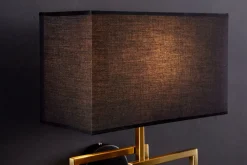 Clearance Invicta Interior Wandlampe Stoff blendarm T:20 cm E27 in Gold Schwarz