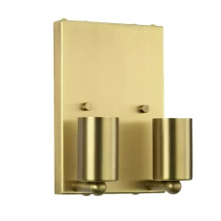 New Elstead Wandlampe Stoff Creme Messing Up Down wohnlich