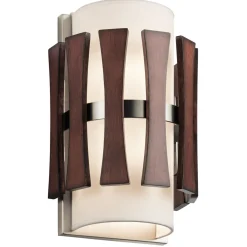 Elstead Wandlampe Stoff Holz blendarm Flur Hotel BARRA* Wandleuchten|Flurlampen