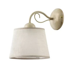 Discount Jupiter Wandlampe Stoff in Creme LOCOLA Bett Flur Leuchte