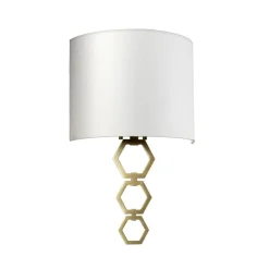 Elstead Wandlampe Stoff in Creme Messing antik schlicht E27* Wandleuchten|Flurlampen