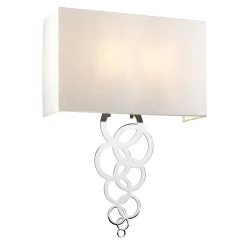 Elstead Wandlampe Stoff Metall in Creme Chrom Modern eckig