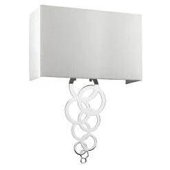 Elstead Wandlampe Stoff Metall in Creme Chrom Modern eckig