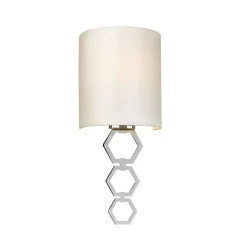 Elstead Wandlampe Stoff Schirm in Creme Chrom schmal E27
