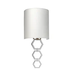Elstead Wandlampe Stoff Schirm in Creme Chrom schmal E27