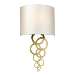 Elstead Wandlampe Stoffschirm Creme Messing Modern E27