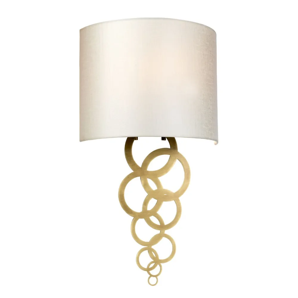 Elstead Wandlampe Stoffschirm Creme Messing Modern E27