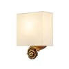 Online Elstead Wandlampe Stoffschirm H: 25,4 cm in Blattgold Weiß