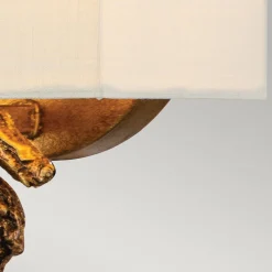 Online Elstead Wandlampe Stoffschirm H: 25,4 cm in Blattgold Weiß