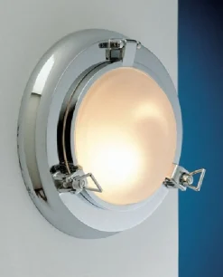 Online Laura Suardi Wandlampe Treppenhaus Bad Chrom Echt-Messing rund