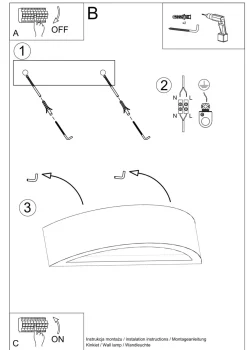 Sollux Wandlampe Up Down Beton 40 cm indirekt E27 innen* Betonlampen|Küchenlampen