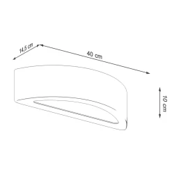 Sollux Wandlampe Up Down Beton 40 cm indirekt E27 innen* Betonlampen|Küchenlampen