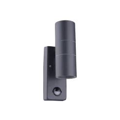 Harms Import Wandlampe Up Down Bewegungsmelder Anthrazit IP44 außen* Metall Lampen|Feuchtraumleuchten