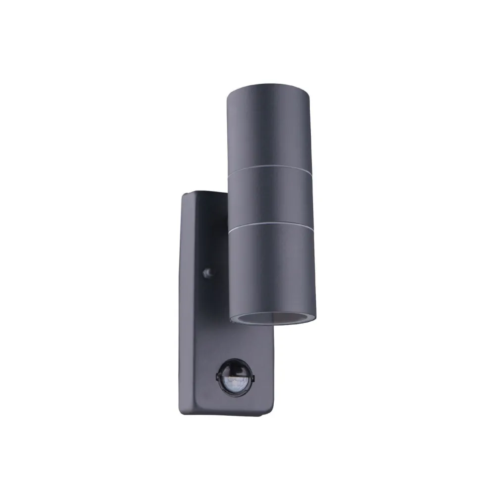 Harms Import Wandlampe Up Down Bewegungsmelder Anthrazit IP44 außen* Metall Lampen|Feuchtraumleuchten