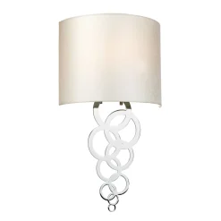 Elstead Wandlampe Up Down Creme Chrom Modern E27 Stoff Metall* Wandleuchten|Flurlampen