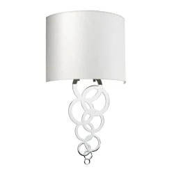 Elstead Wandlampe Up Down Creme Chrom Modern E27 Stoff Metall* Wandleuchten|Flurlampen