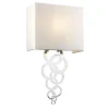 Outlet Elstead Wandlampe Up Down E27 Creme Chrom Stoff Metall