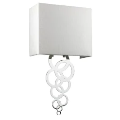 Outlet Elstead Wandlampe Up Down E27 Creme Chrom Stoff Metall