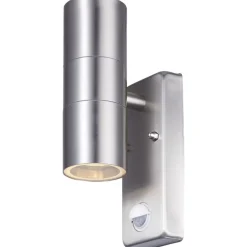 Harms Import Wandlampe Up Down Edelstahl in Silber IP44 GU10 außen* Metall Lampen|Feuchtraumleuchten