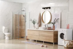 Outlet Searchlight Wandlampe Up Down mit Schalter IP44 3x G9 Schwarz Weiß Bad