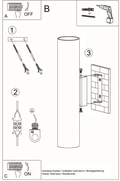 New Sollux Wandlampe Up Down schmal Modern Metall 2x GU10 innen