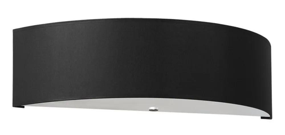 Sollux Wandlampe Up Down Schwarz Stoff Glas 45 cm indirekt* Wandleuchten|Flurlampen