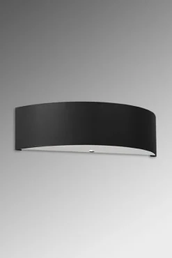 Sollux Wandlampe Up Down Schwarz Stoff Glas 45 cm indirekt* Wandleuchten|Flurlampen