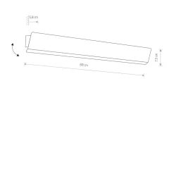 Nowodvorski Wandlampe Up Down Schwarz 3000 K 1700 lm Metall 68 cm* Wohnzimmerlampen|Metall Lampen
