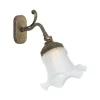 Giovanni Battista Wandlampe verstellbar E14 in Bronze Antik Weiß Messing Glas* Wohnzimmerlampen|Glaslampen