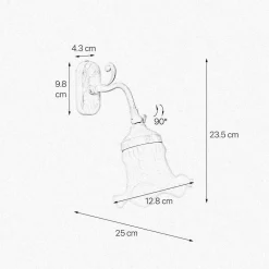 Giovanni Battista Wandlampe verstellbar E14 in Bronze Antik Weiß Messing Glas* Wohnzimmerlampen|Glaslampen