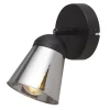 Sale Searchlight Wandlampe verstellbar Schwarz Rauchgrau E14 Glasschirm