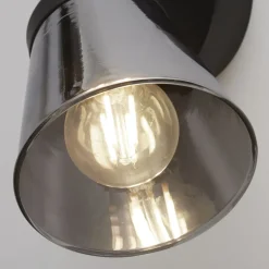 Sale Searchlight Wandlampe verstellbar Schwarz Rauchgrau E14 Glasschirm