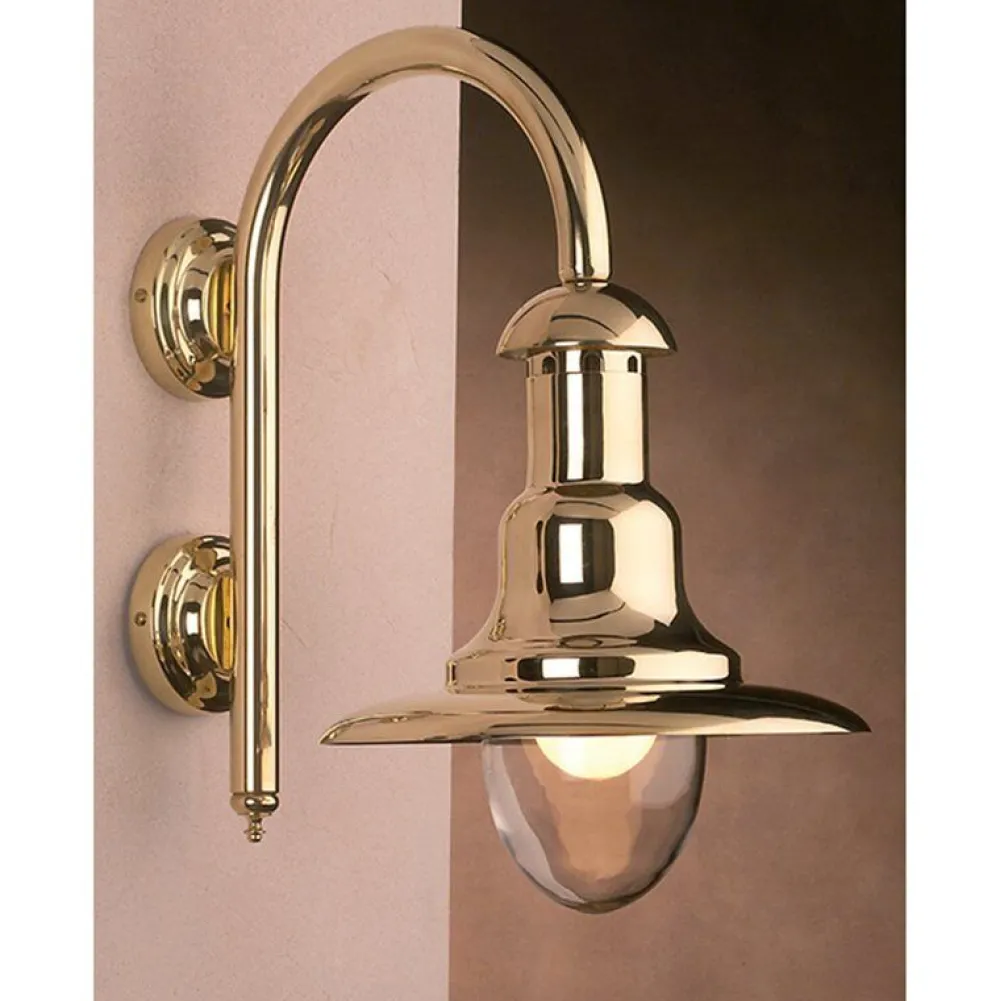 New Laura Suardi Wandlampe VIAREGGIO Messing Glas Maritim glanzvoll