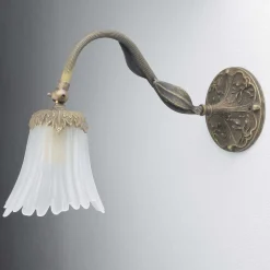 Giovanni Battista Wandlampe Weiß aus Glas und Echt-Messing* Wohnzimmerlampen|Glaslampen