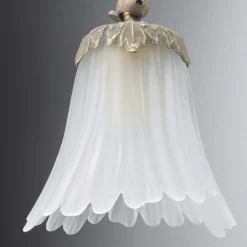 Giovanni Battista Wandlampe Weiß aus Glas und Echt-Messing* Wohnzimmerlampen|Glaslampen