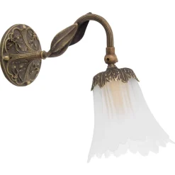 Giovanni Battista Wandlampe Weiß aus Glas und Echt-Messing* Wohnzimmerlampen|Glaslampen