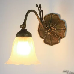 Giovanni Battista Wandlampe Weiß Floral aus Echt-Messing* Wandleuchten|Küchenlampen
