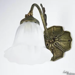 Giovanni Battista Wandlampe Weiß Floral aus Echt-Messing* Wandleuchten|Küchenlampen